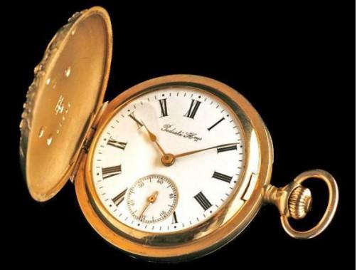 1895 Art Nouveau gold & diamond pocket watch