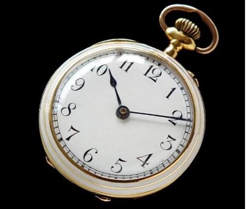 1895 Stauffer 18ct gold & diamond pocket watch 
