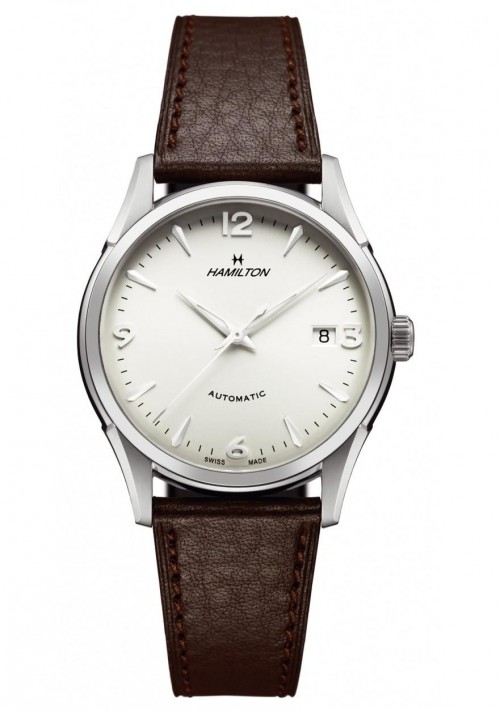 Hamilton Thin-o-matic wrist watch with brown leather strap