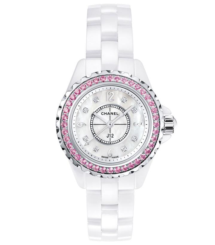 Chanel J12 White Pink Sapphires