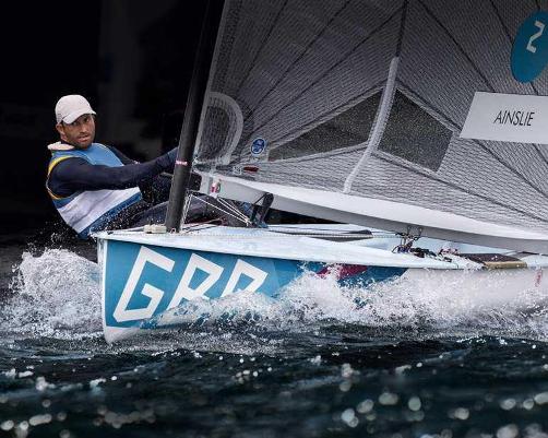 Ben Ainslie in action at the 2012 Olympics