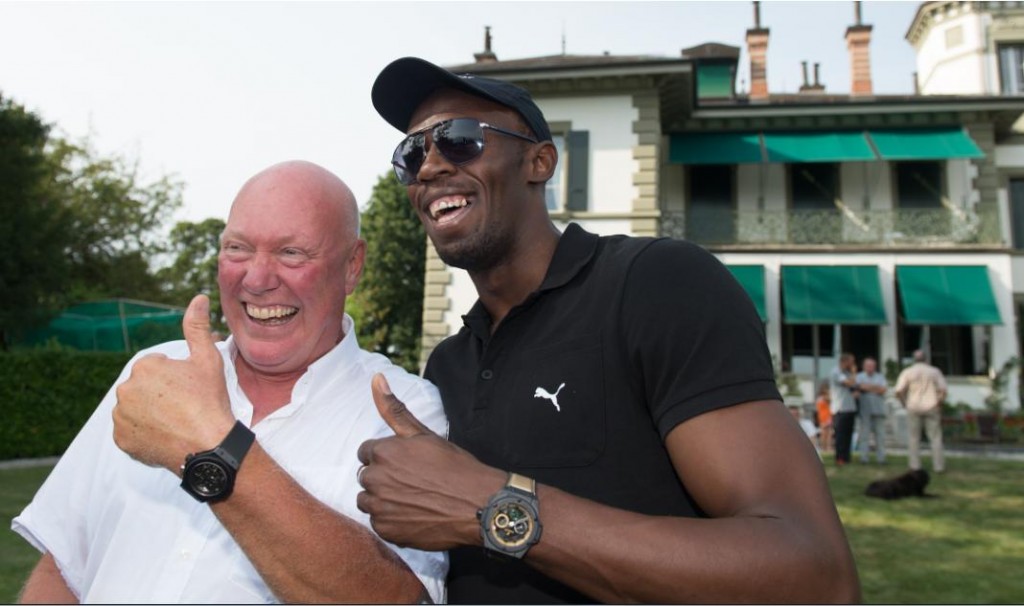 Jean-Claude Biver and Usain Bolt at Chateau Poneyre