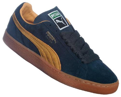 Puma Mustard Yellow Blue Suede Trainers