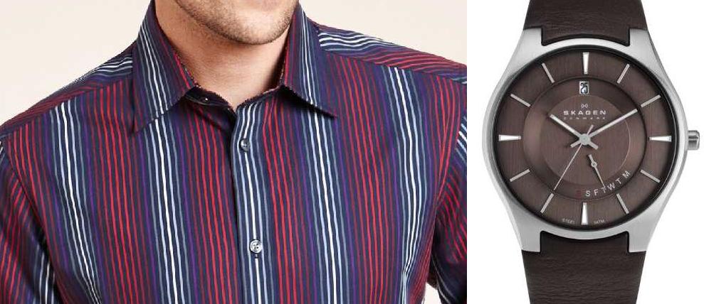 Marks & Spencer shirt with Skagen Watch Marks & Spencer shirt with Skagen Watch