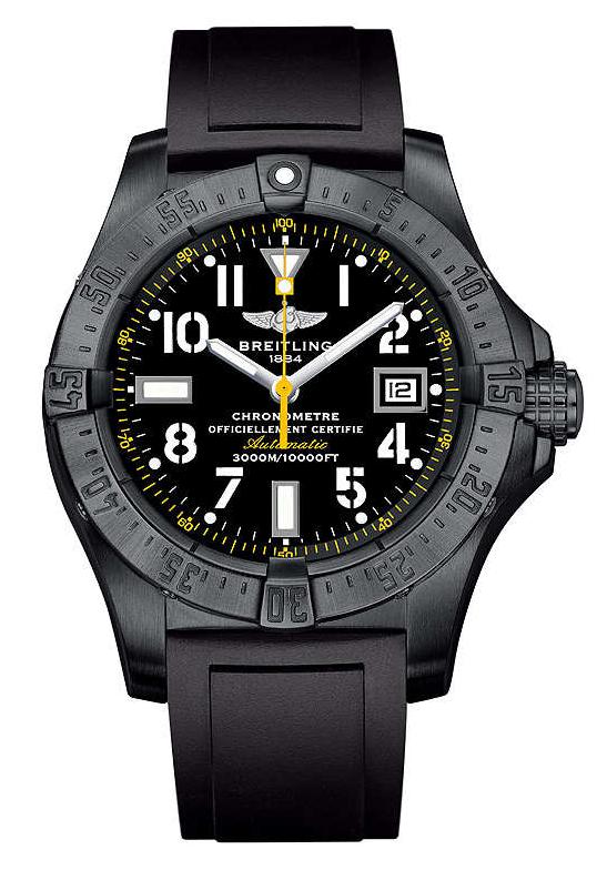 Breitling Avenger Seawolf Black Steel Code Yellow Diver