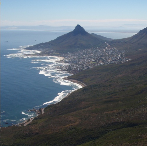Coastal view onto Lions Head Mountain