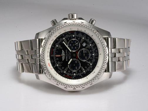 Breitling for Bentley Chronograph CZ Diamond Bezel Black Dial