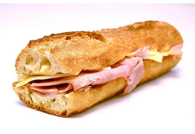 Cheese and ham sandwich