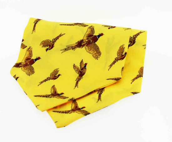 Soprano_Gold Flying Pheasant silk self tie