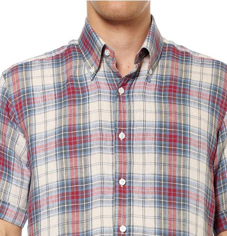 Alfred Dunhill Check Short-Sleeved Linen Shirt
