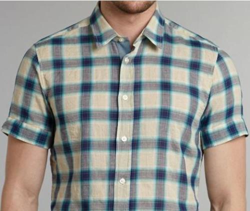 Hugo Boss Short Sleeved Linen Check Shirt