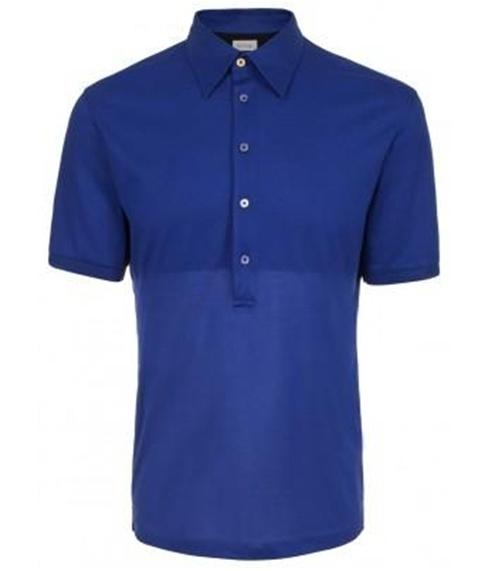 Paul Smith Indigo Split Cotton Polo Shirt