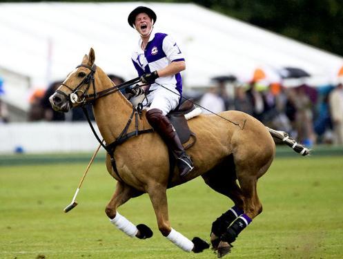 Prince Harry playing polo