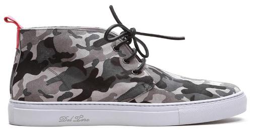 Del Toro Grey Camo Suede Alto Chukka Sneaker