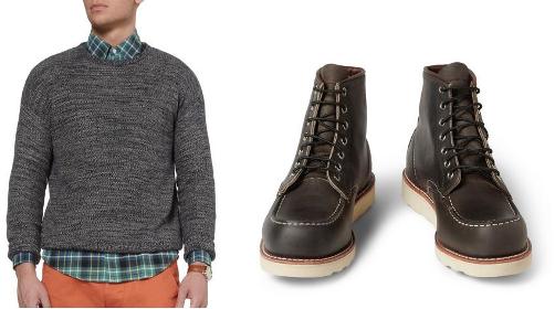 Aspesi shirt with Red Wing Leather Boots