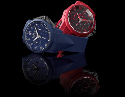 Corum Admiral's Cup Challenger 44 Chron Rubber blue and red