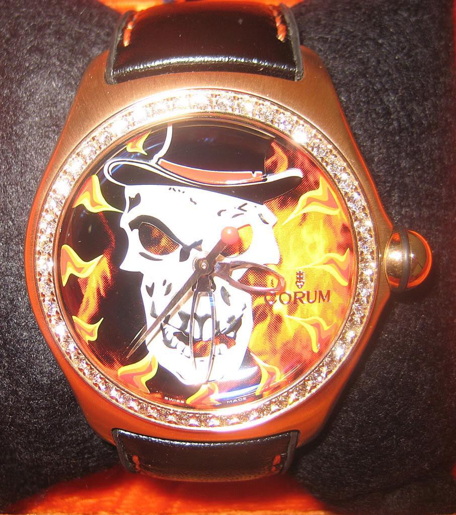 Corum Baron Samedi 18k gold diamond watch