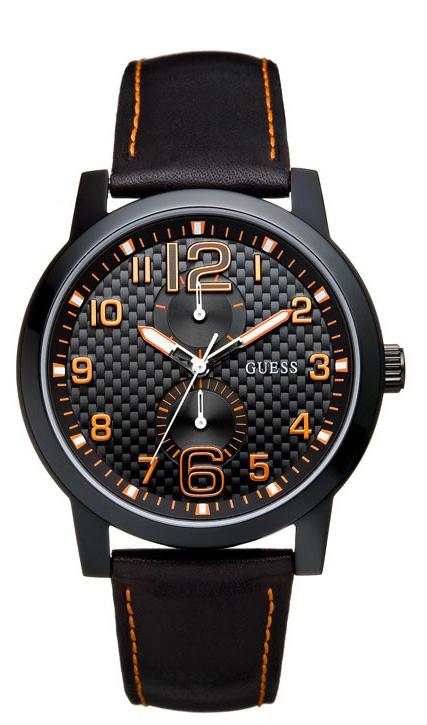 Guess Lights Out Black Carbon Watch