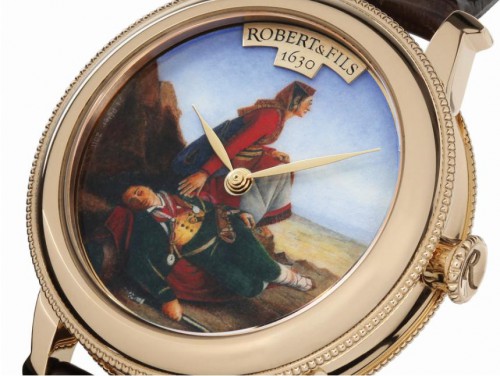 Close up of watch dial