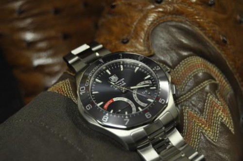 Tag Heuer watch 'feet on'