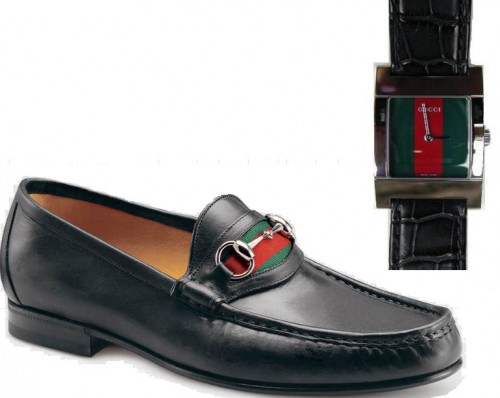 Gucci loafers with Gucci G 3600 2040M watch