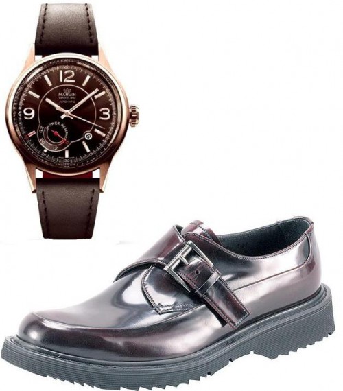 Jagged sole Prada'swith Marvin watch