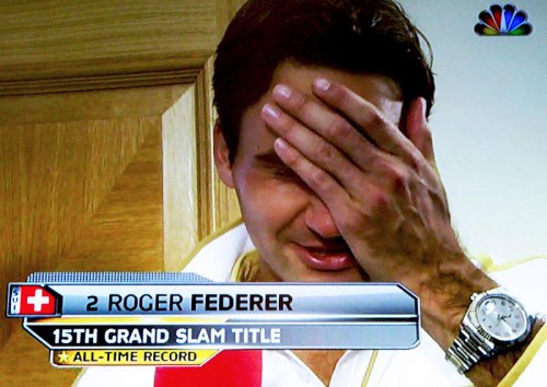 Roger winning Wimbledon in 2009
