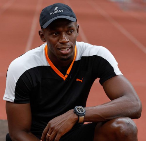 Usain Bolt wearing the Hublot King Power Usain Bolt Usain Bolt wearing the Hublot King Power Usain Bolt