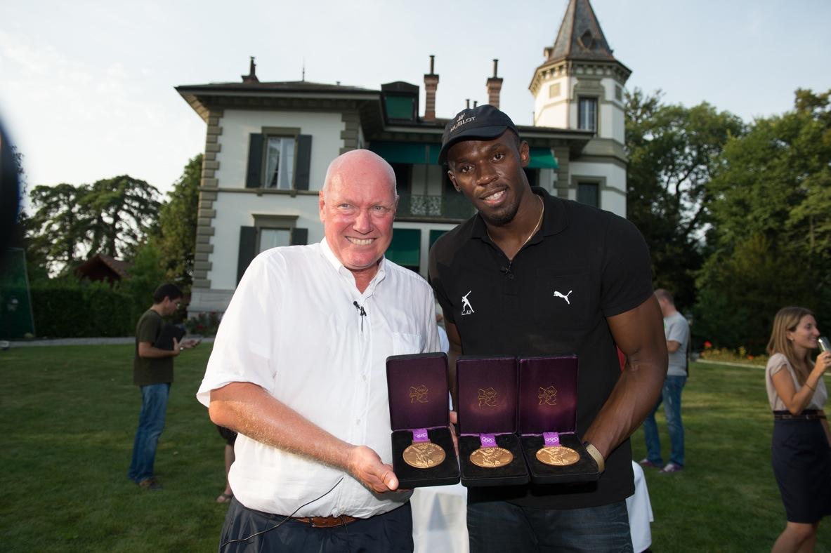 Birthday boy Bolt receives King Power Unico All Carbon watch