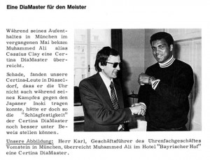 Muhammed Ali with his Certina Diamaster