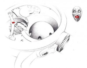 Greubel Forsey diagram of where the artwork is placed