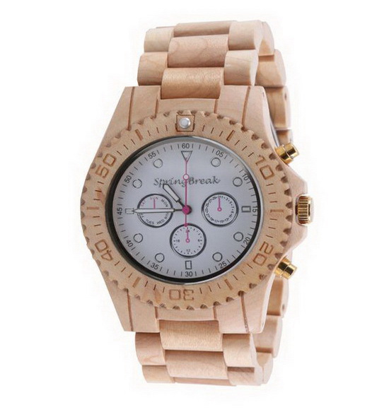 SpringBreak White Party Wood Watch